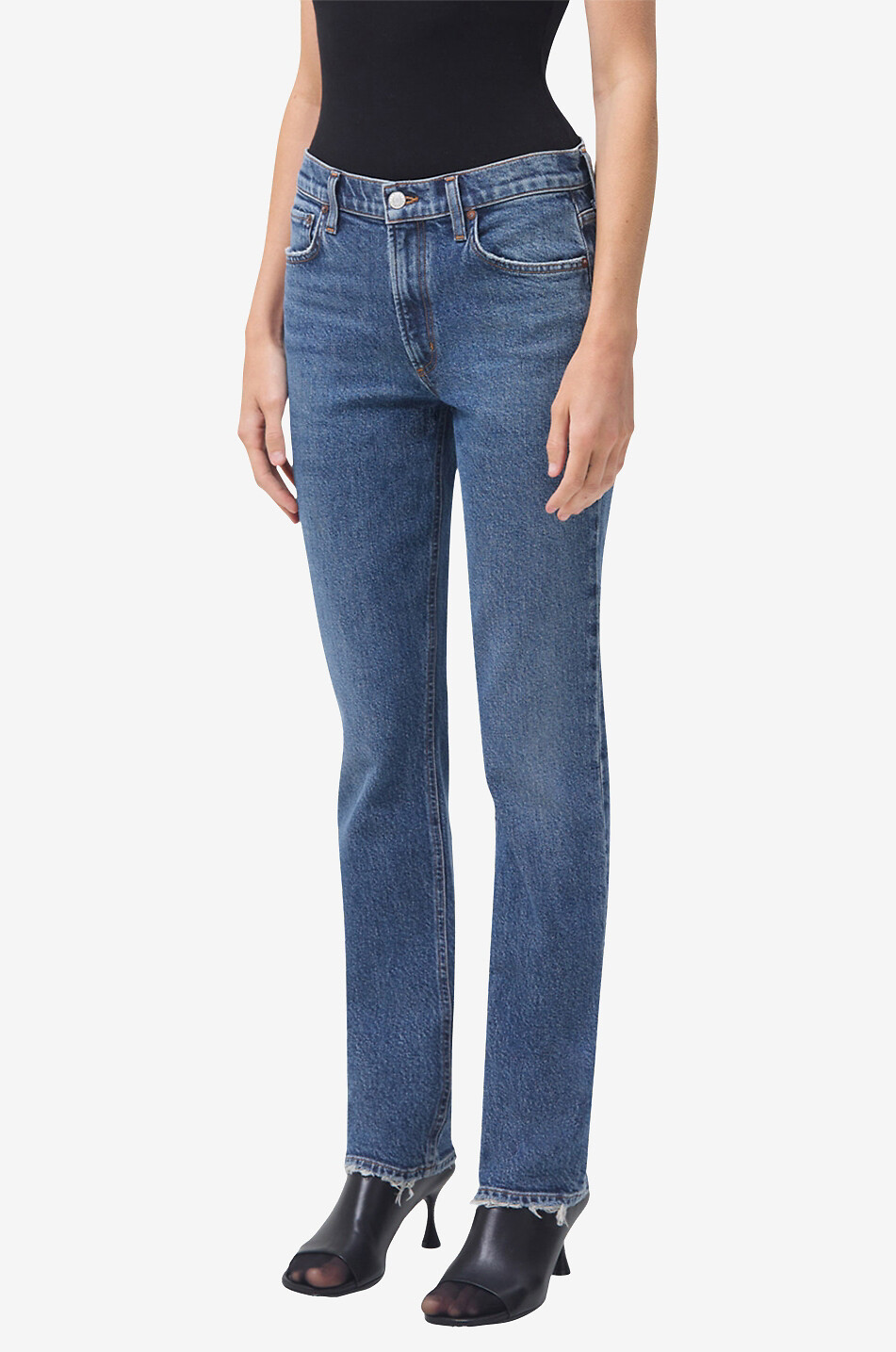 AGOLDE Slim Fit-Jeans aus Bio-Baumwolle Lyle Damen MITTELBLAU 2