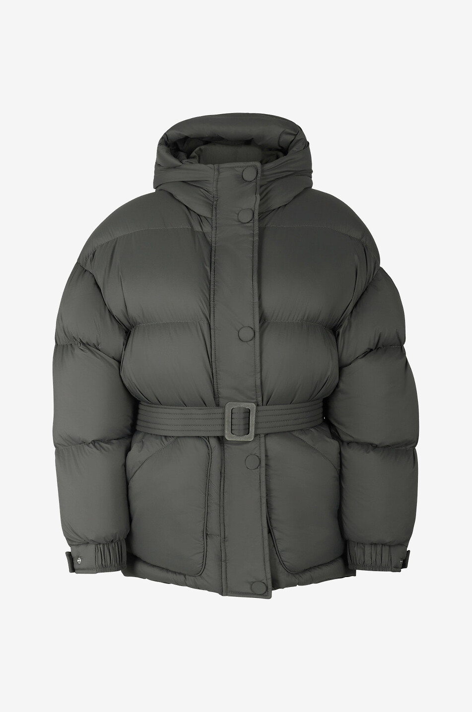 Daunenjacke mit Kapuze und Gürtel Michlin