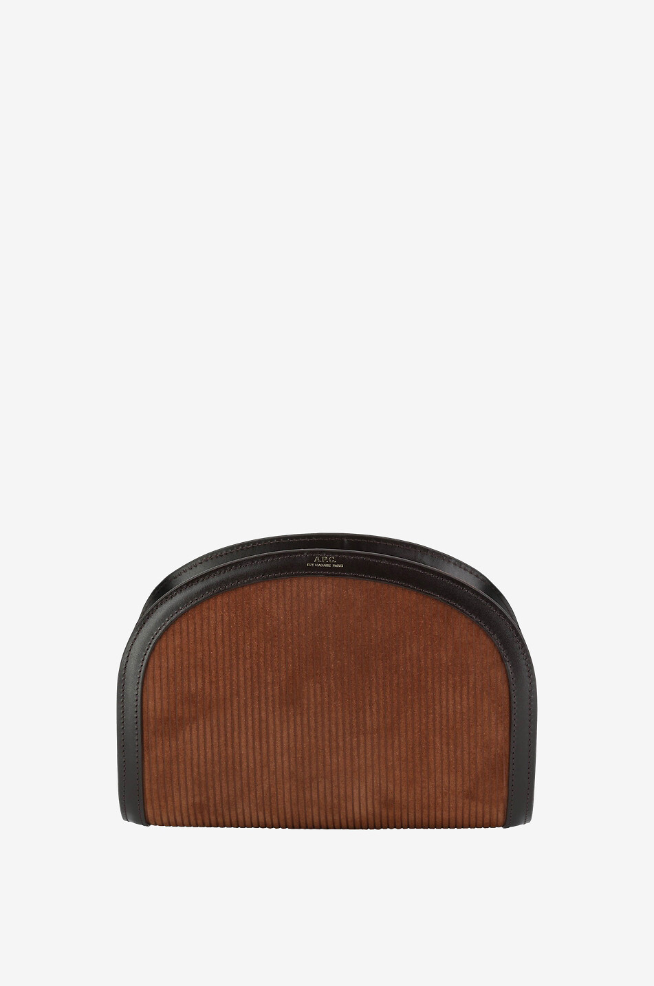 A.P.C. Demi-Lune leather and corduroy handbag Women MULTI COLOURED 1