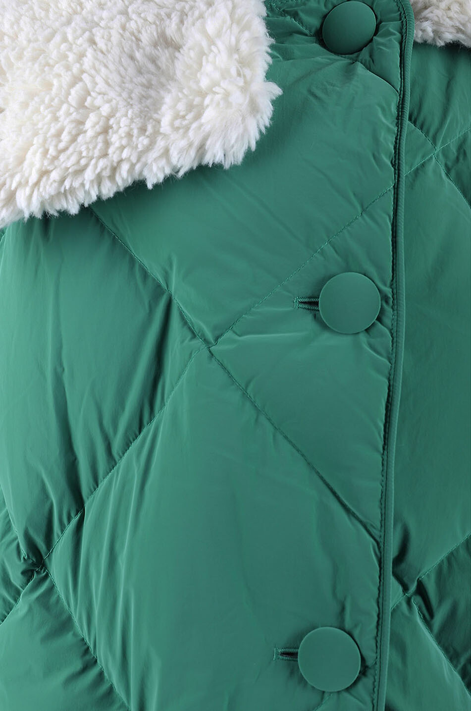 Queen oversize nylon and faux fur down jacket