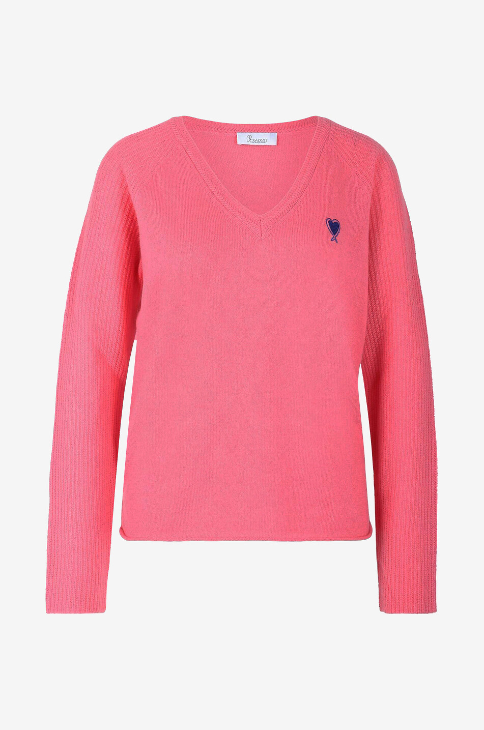 Heart cashmere V-neck jumper