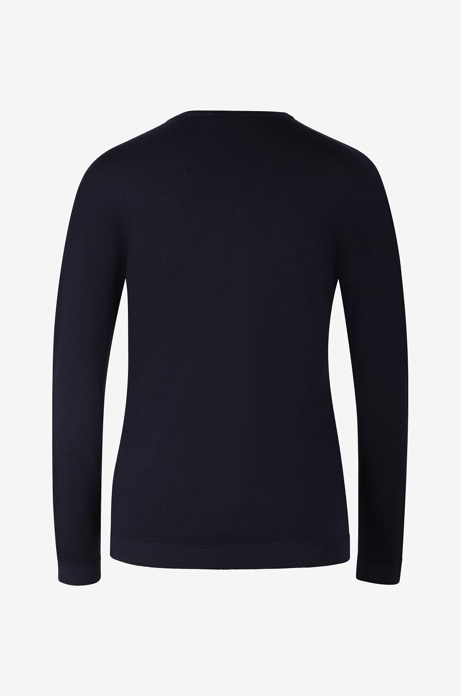 BONGÉNIE Pull fin à col V en laine Femme BLEU FONCE 2