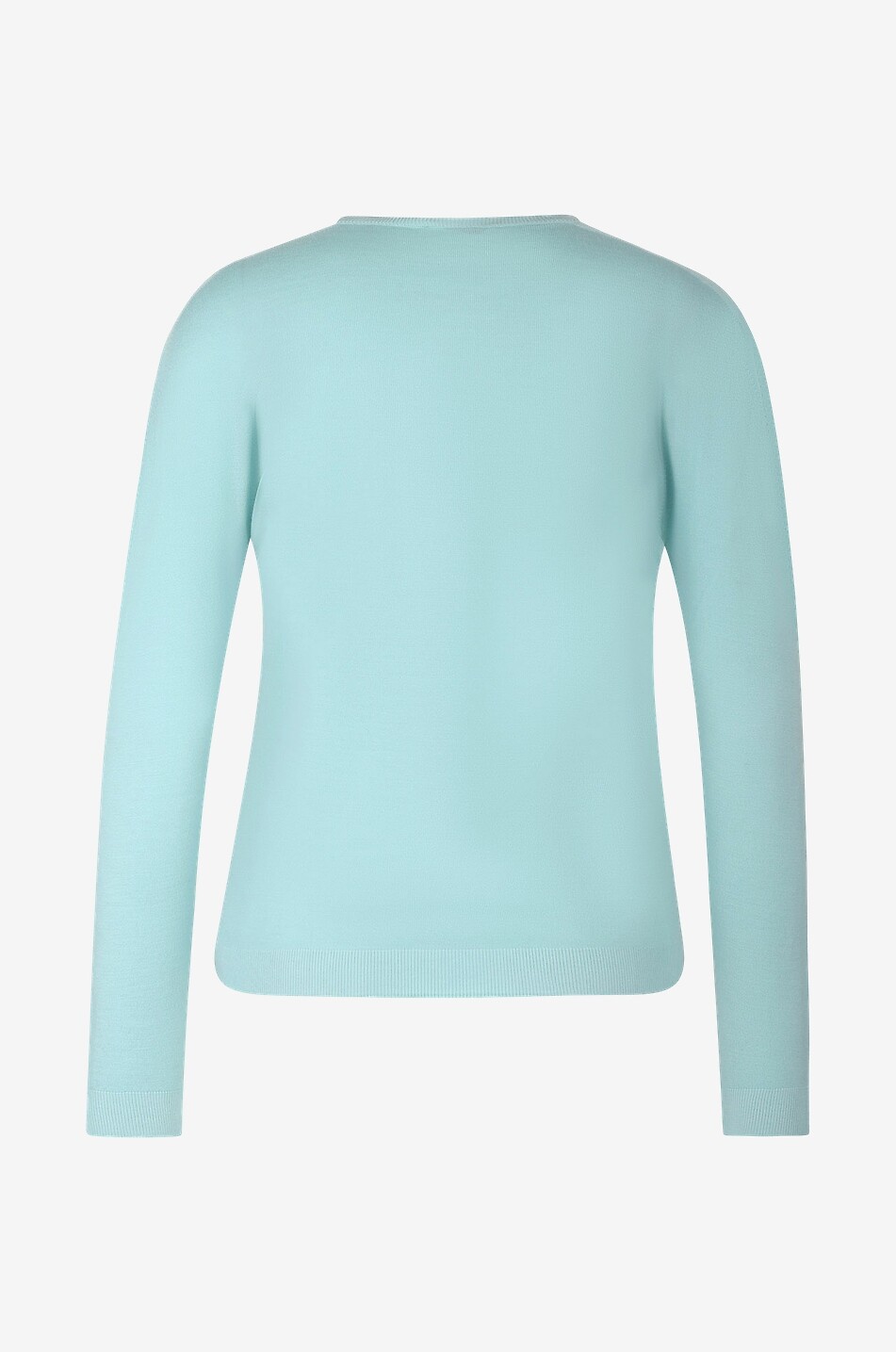 BONGÉNIE Pull fin ajusté en laine à col rond Femme VERT CLAIR 2