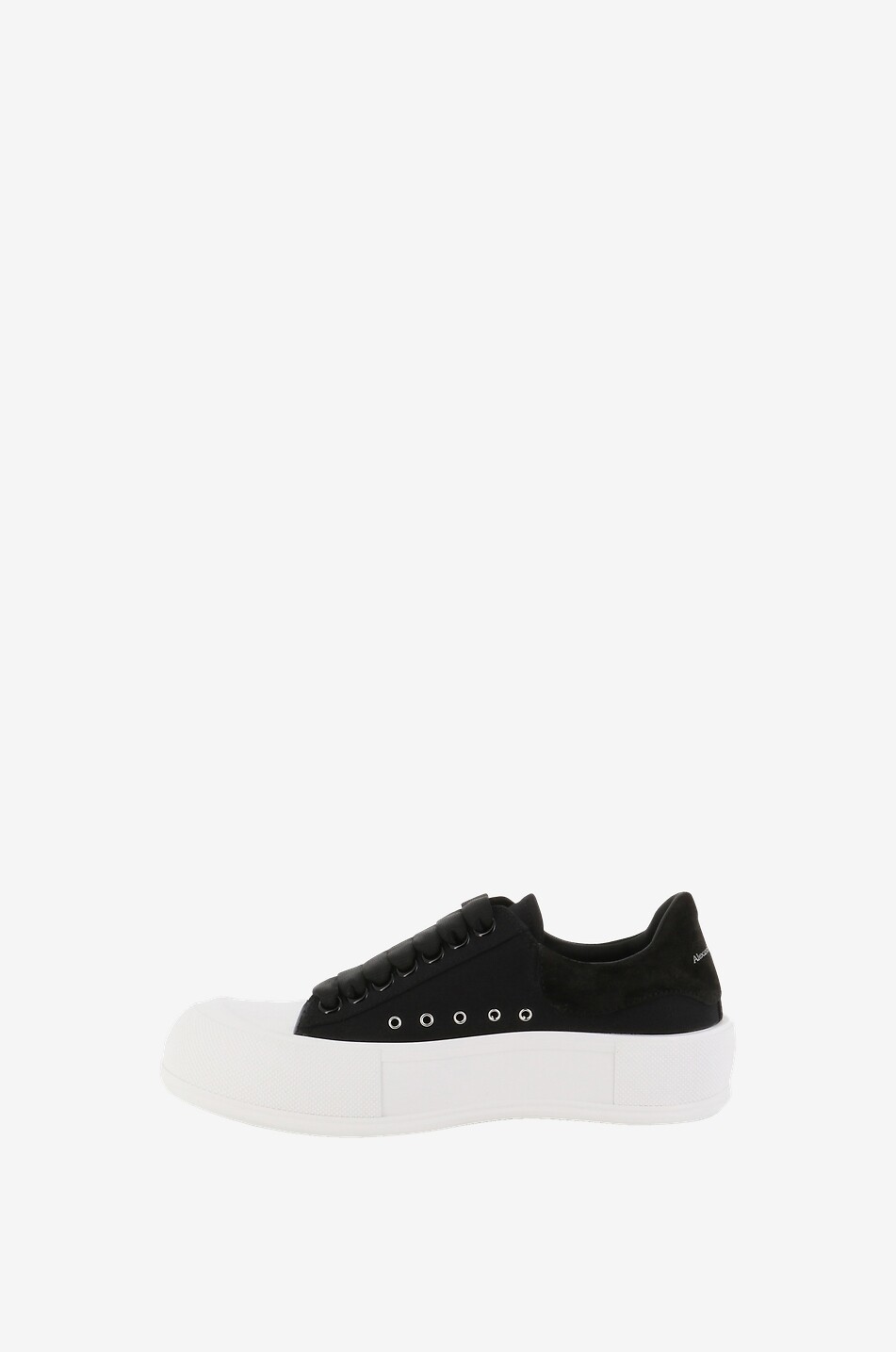 Niedrige Sneakers aus Canvas und Wildleder Deck Plimsoll