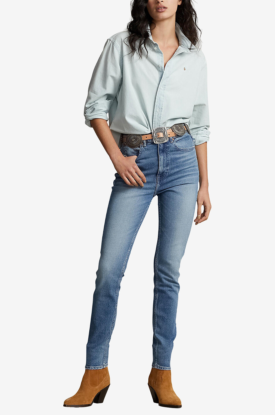 POLO RALPH LAUREN Pony relaxed chambray shirt Women LIGHT BLUE 4