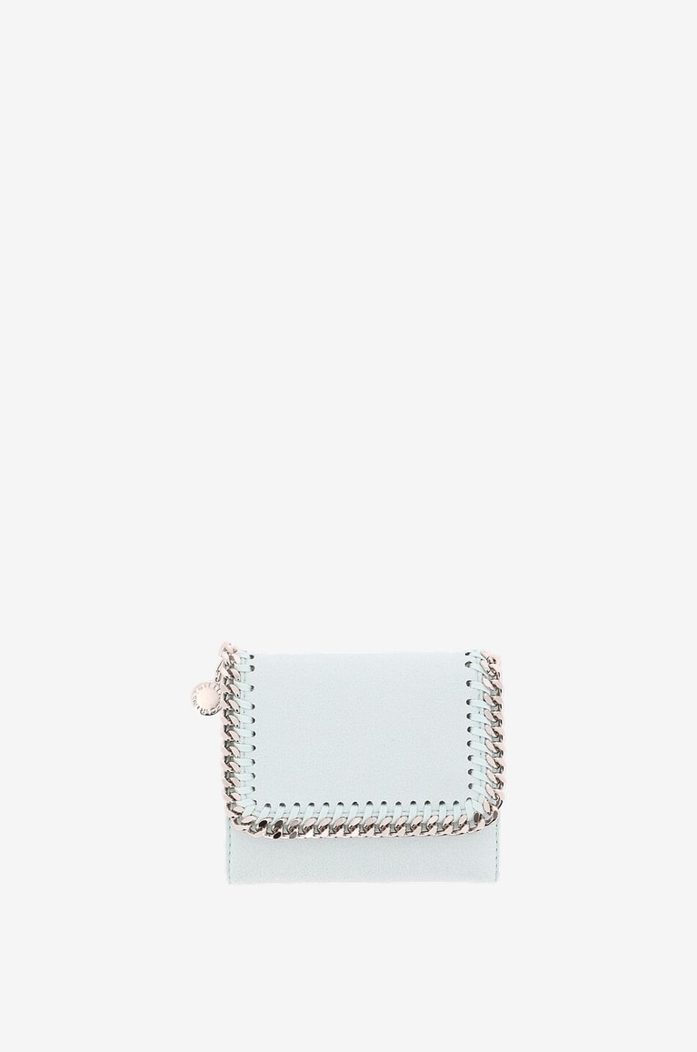 STELLA McCARTNEY Falabella faux suede compact wallet Women LIGHT BLUE 1