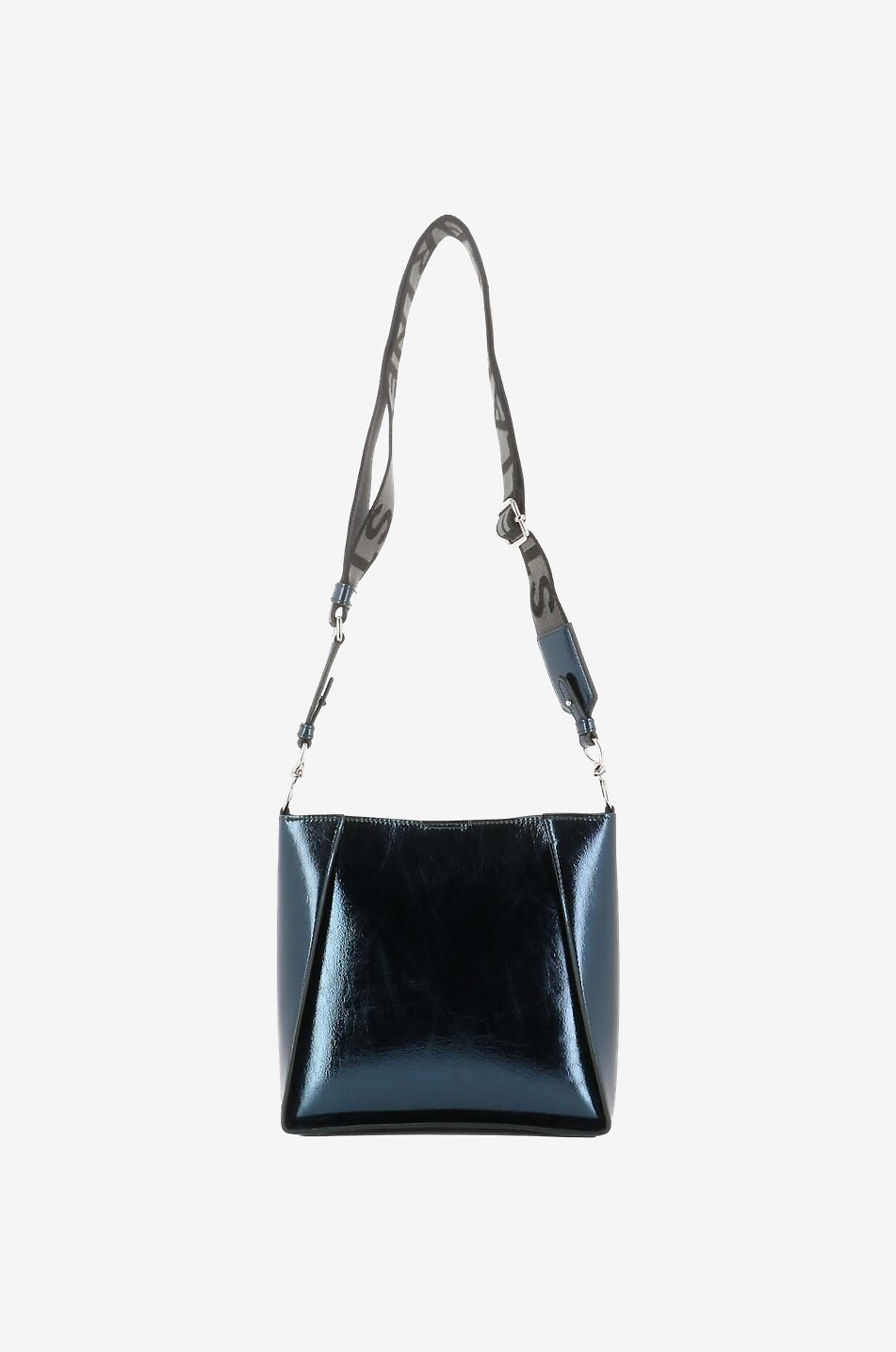 STELLA McCARTNEY Stella Logo metallic faux leather shoulder bag Women BLUE 3