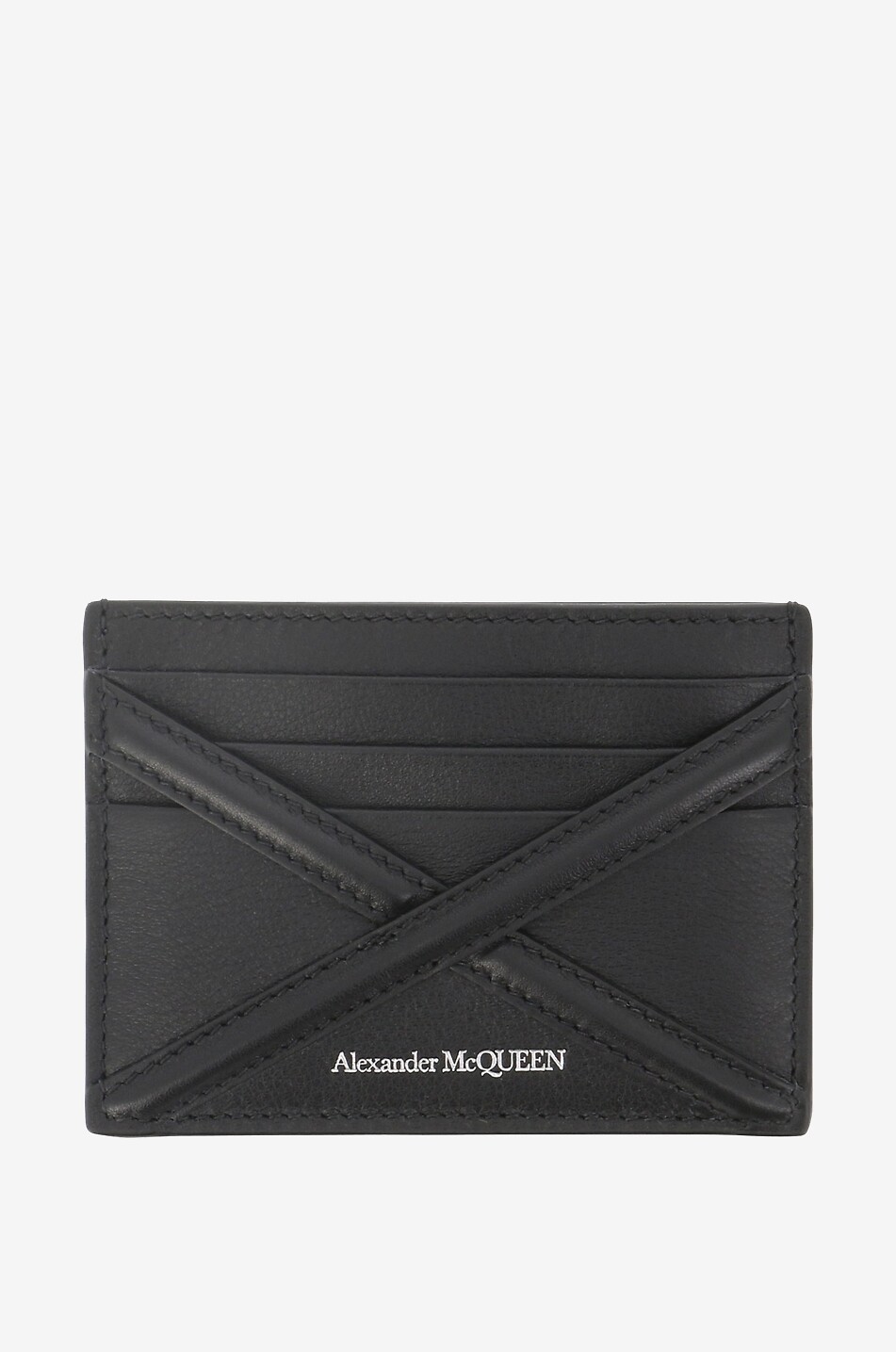 ALEXANDER McQUEEN Porte-cartes compact en cuir The Harness Homme NOIR 1