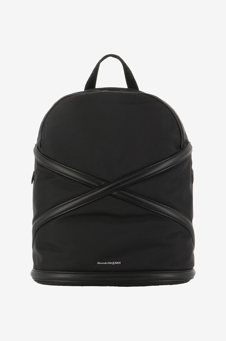 ALEXANDER McQUEEN Sac à dos en nylon et cuir The Harness Homme NOIR 1