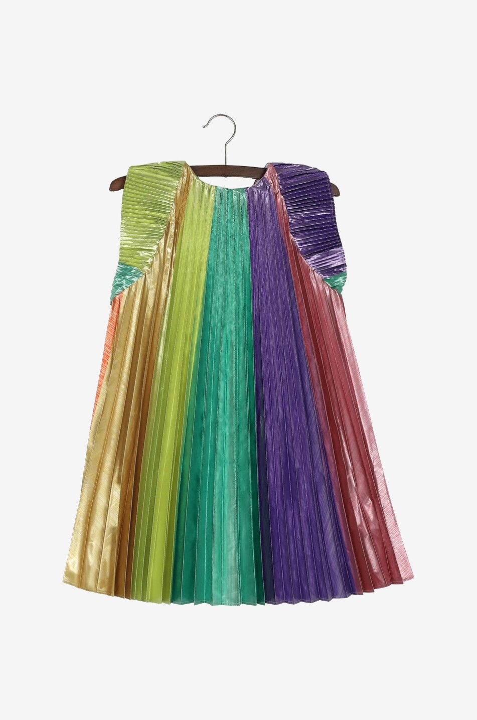 Plissiertes Mädchen-Metallic-Kleid Rainbow
