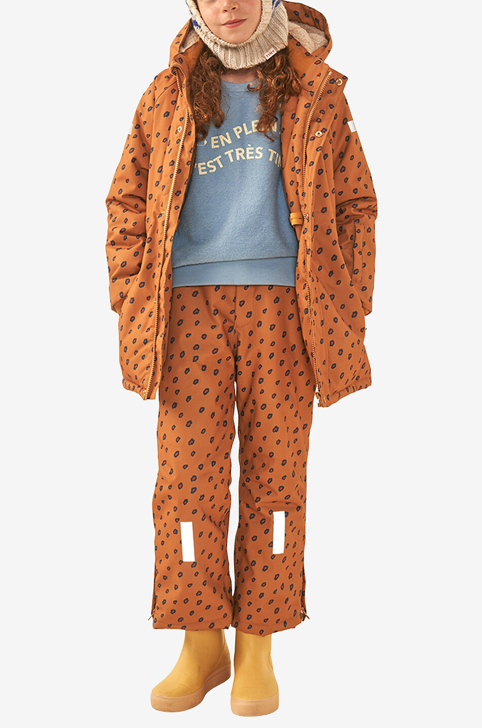 TINYCOTTONS Warmer Kinder-Parka Animal Print Junge DUNKELGELB 4