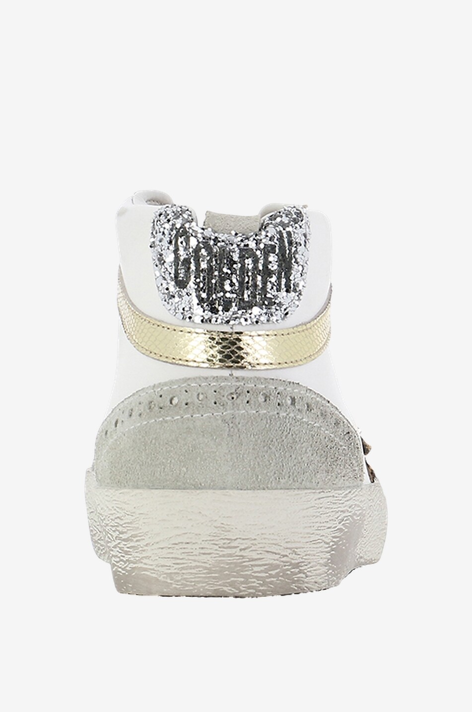 GOLDEN GOOSE Hose Used-Look-Sneakers aus Leder Mid-Star Damen WEISS 4