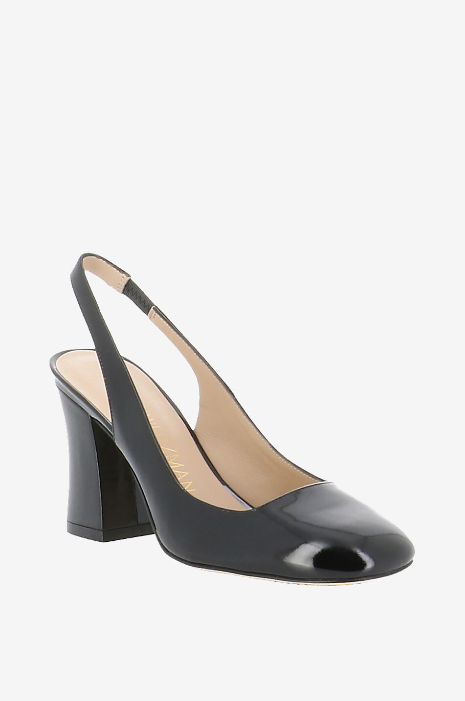 Escarpins à bride arrière en cuir verni Curveblock 85