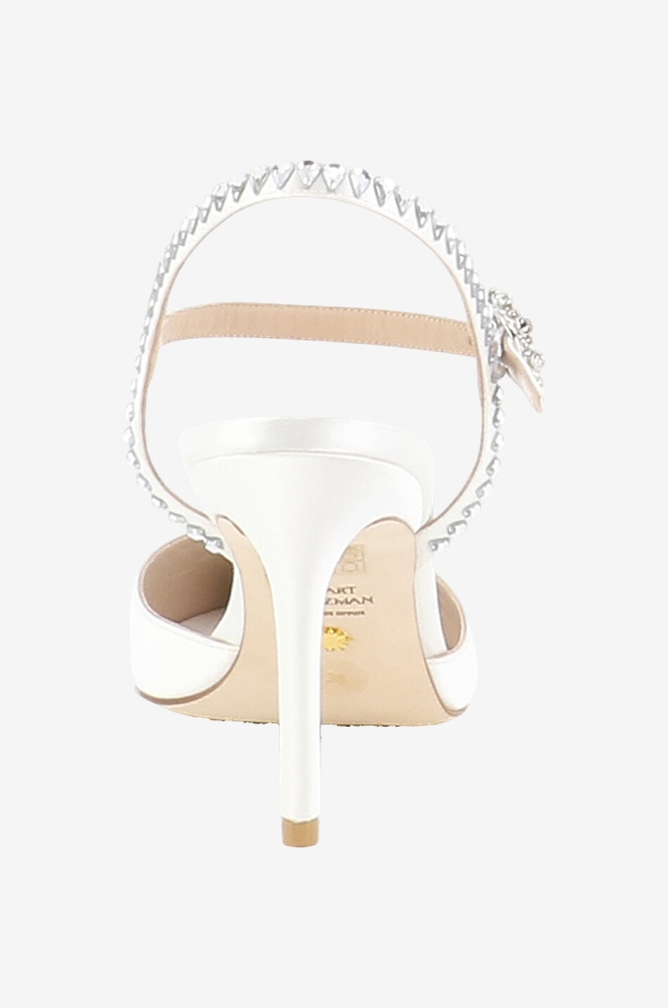 STUART WEITZMAN Escarpins à bride arrière en satin Gemcut Xcurve 85 Femme BLANC 4