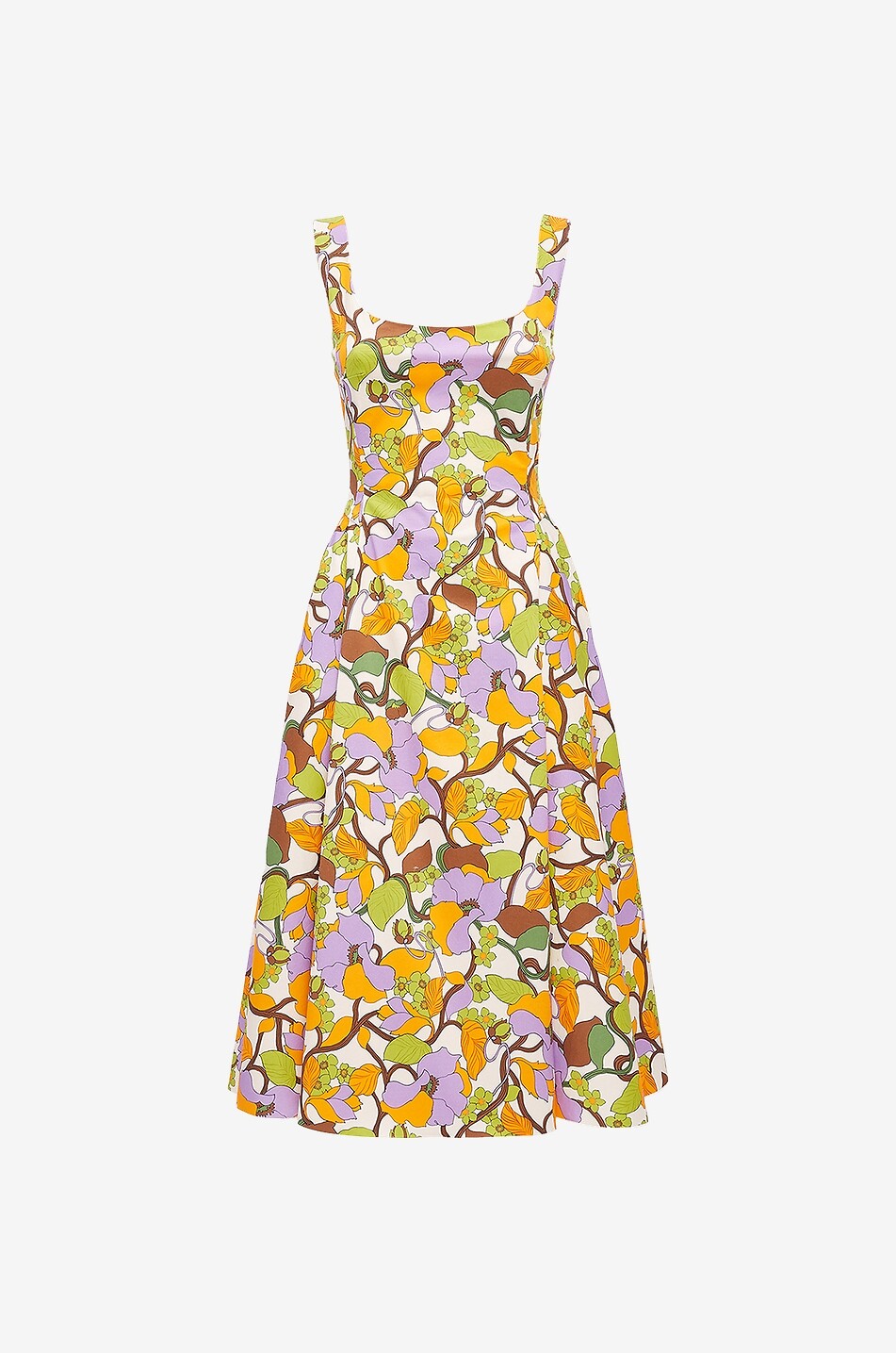 LA DOUBLEJ Robe midi à bretelles Sofia Vines Bianco Femme MULTICOLORE 1