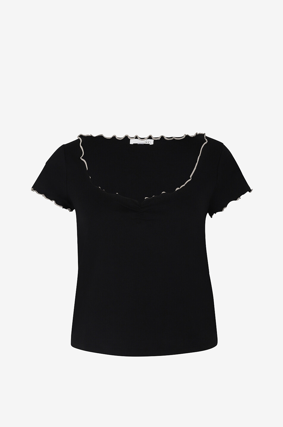 SKIN Haut de pyjama en coton Heidi Femme NOIR 1