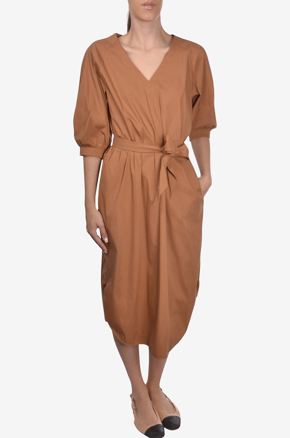 GRAN SASSO Midikleid aus Baumwolle Damen KAMELFARBEN 3