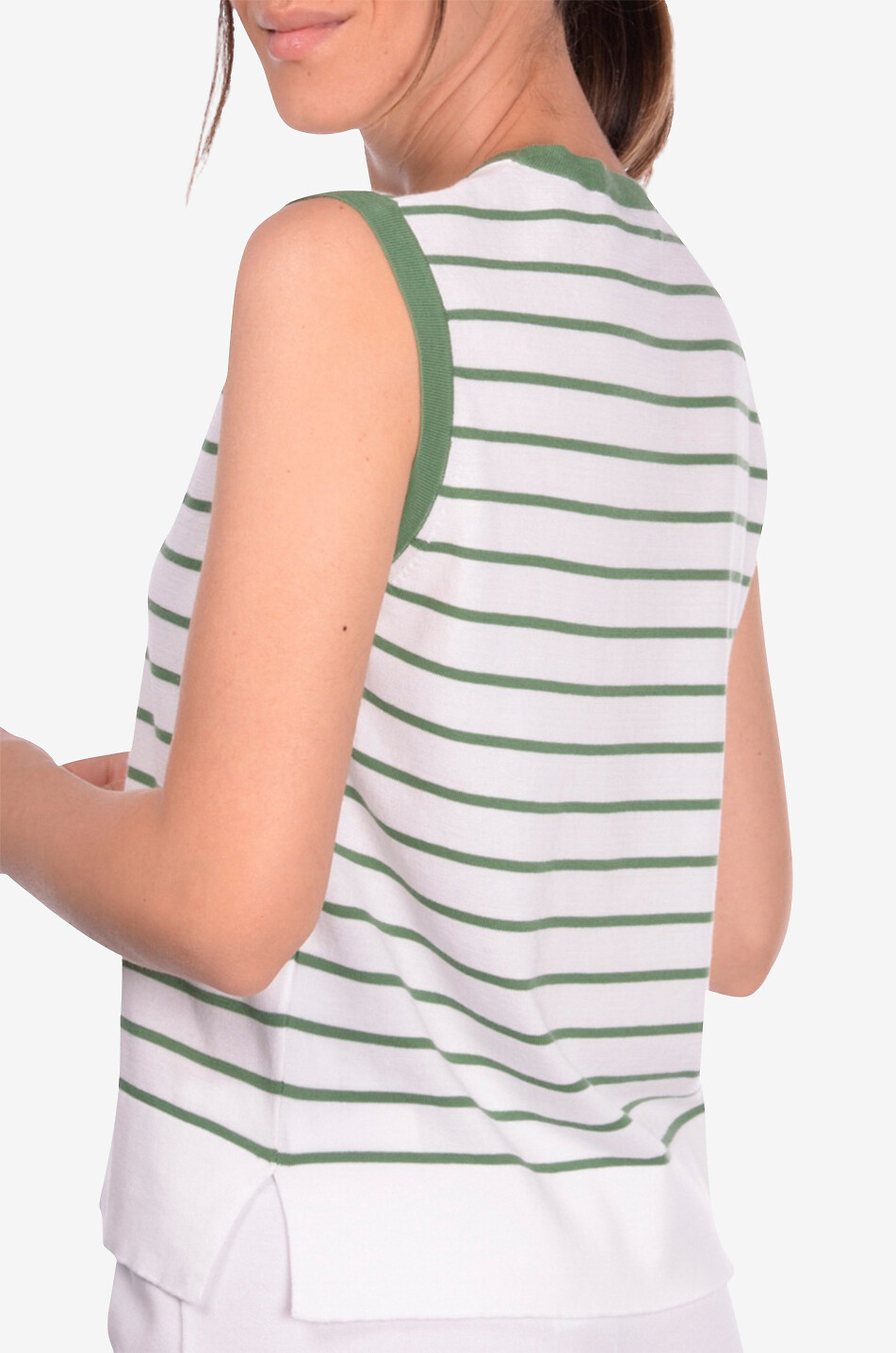 GRAN SASSO Top rayé sans manches en coton Femme MULTICOLORE 5