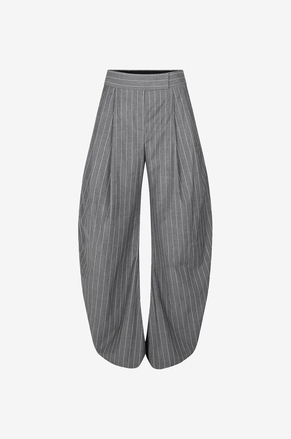 THE ATTICO Nadelstreifenhose mit weitem Bein und hohem Bund Gary Damen GRAU 1