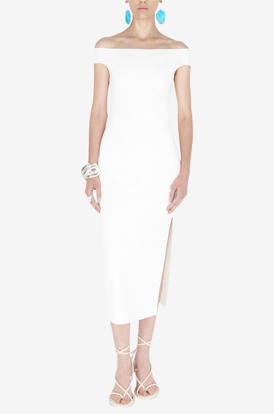 Midilanges Schulterfreies Strickkleid Aphrodite
