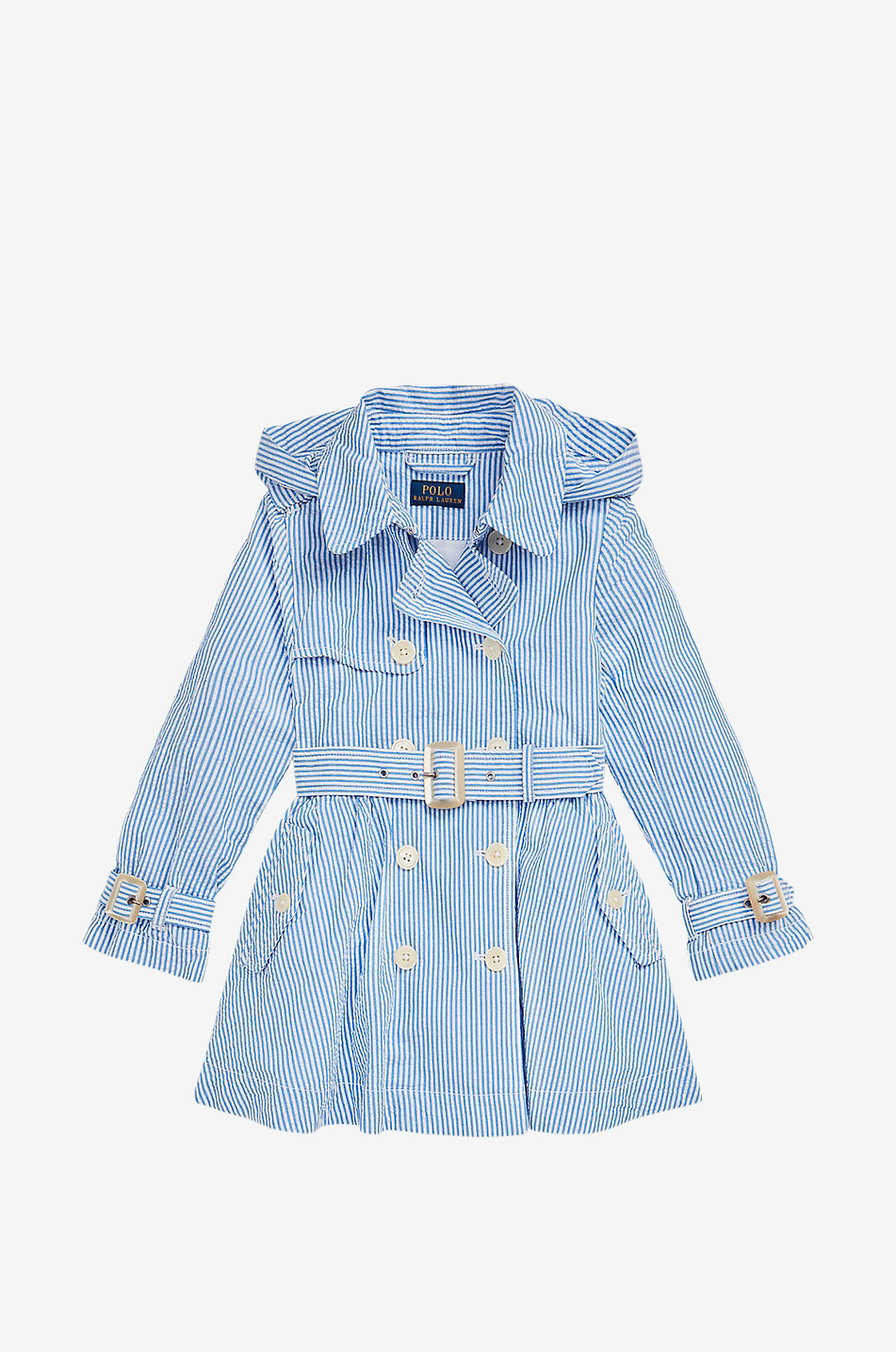Trench fille rayé en seersucker