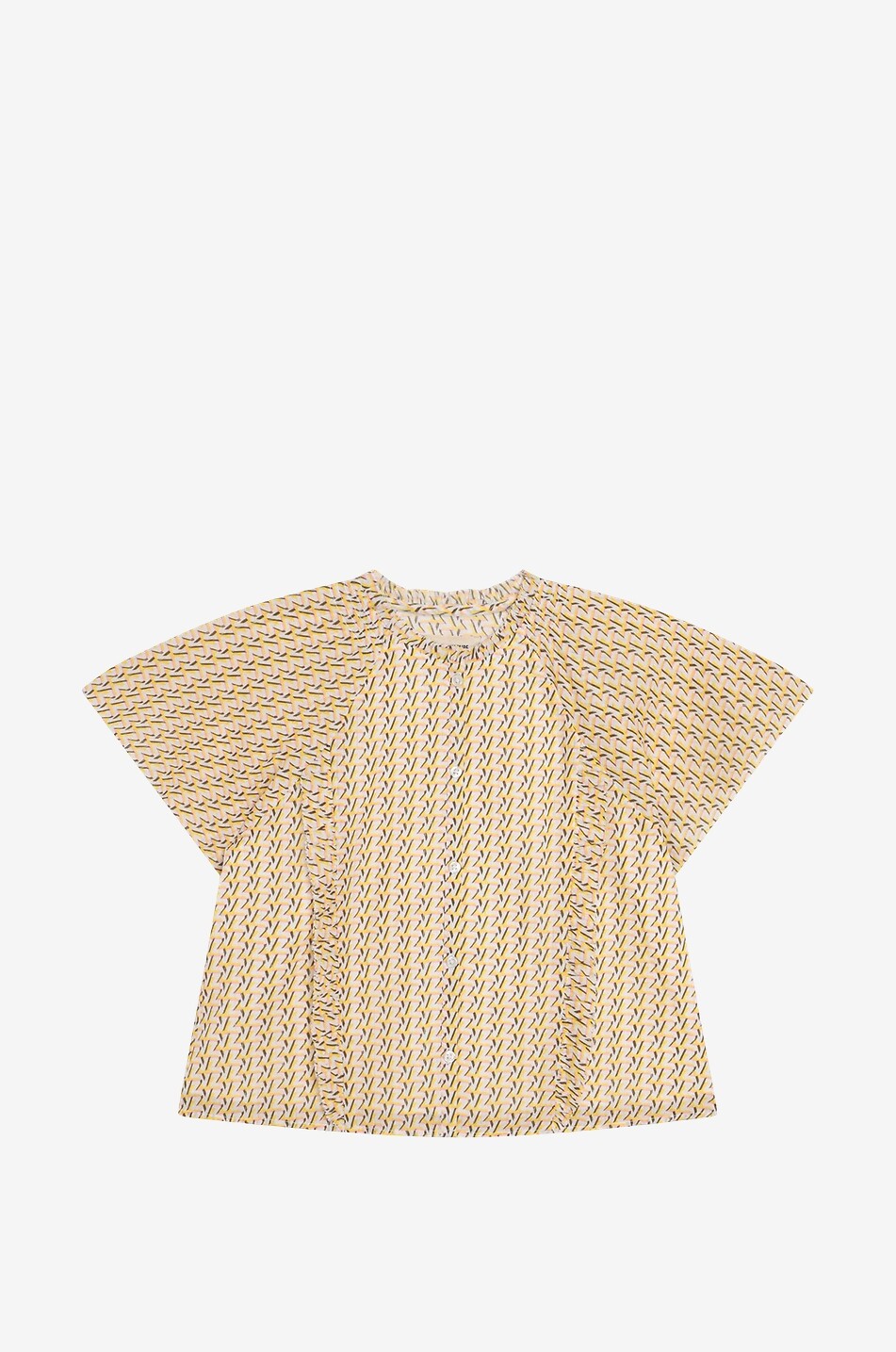 Blouse monogrammée fille à rayures lurex