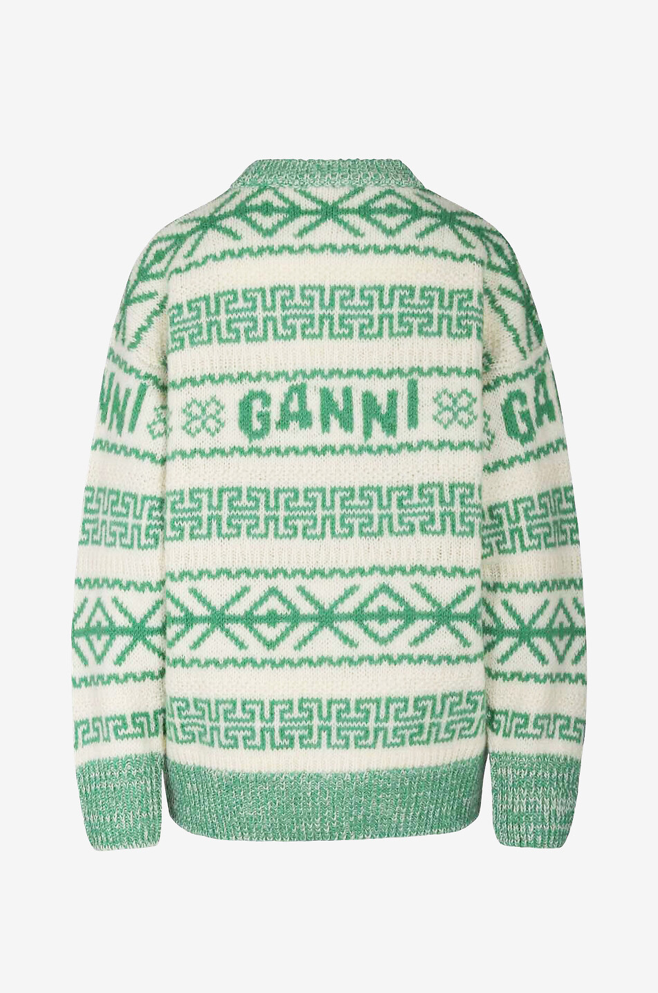 Pull jacquard oversize en laine bio
