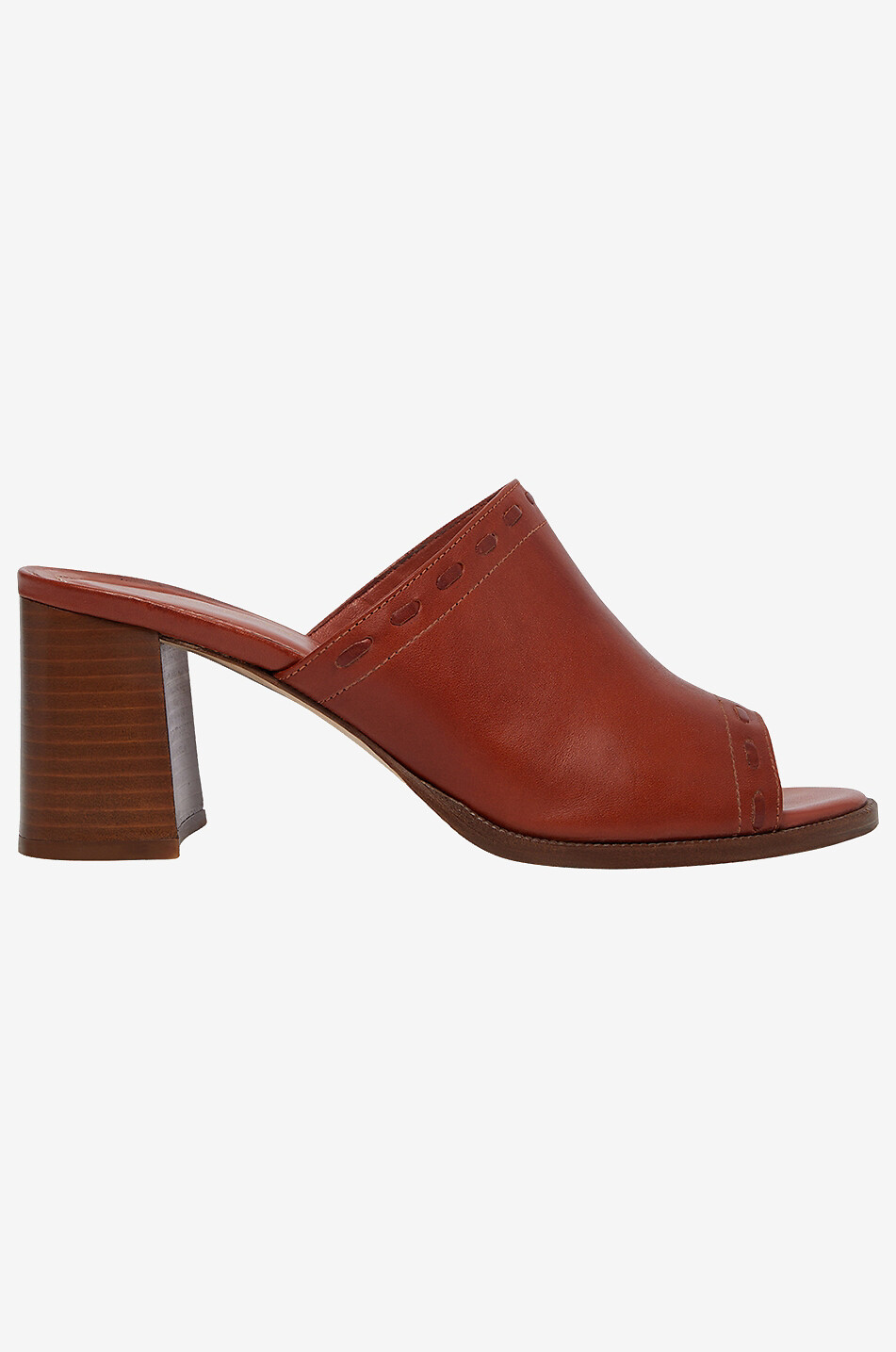 Mules à talon en cuir lisse 70