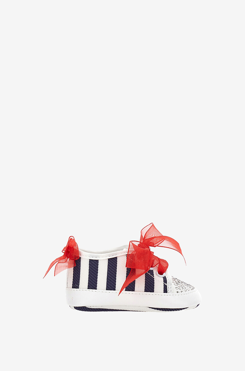 Baskets basses fille rayées ornées de strass