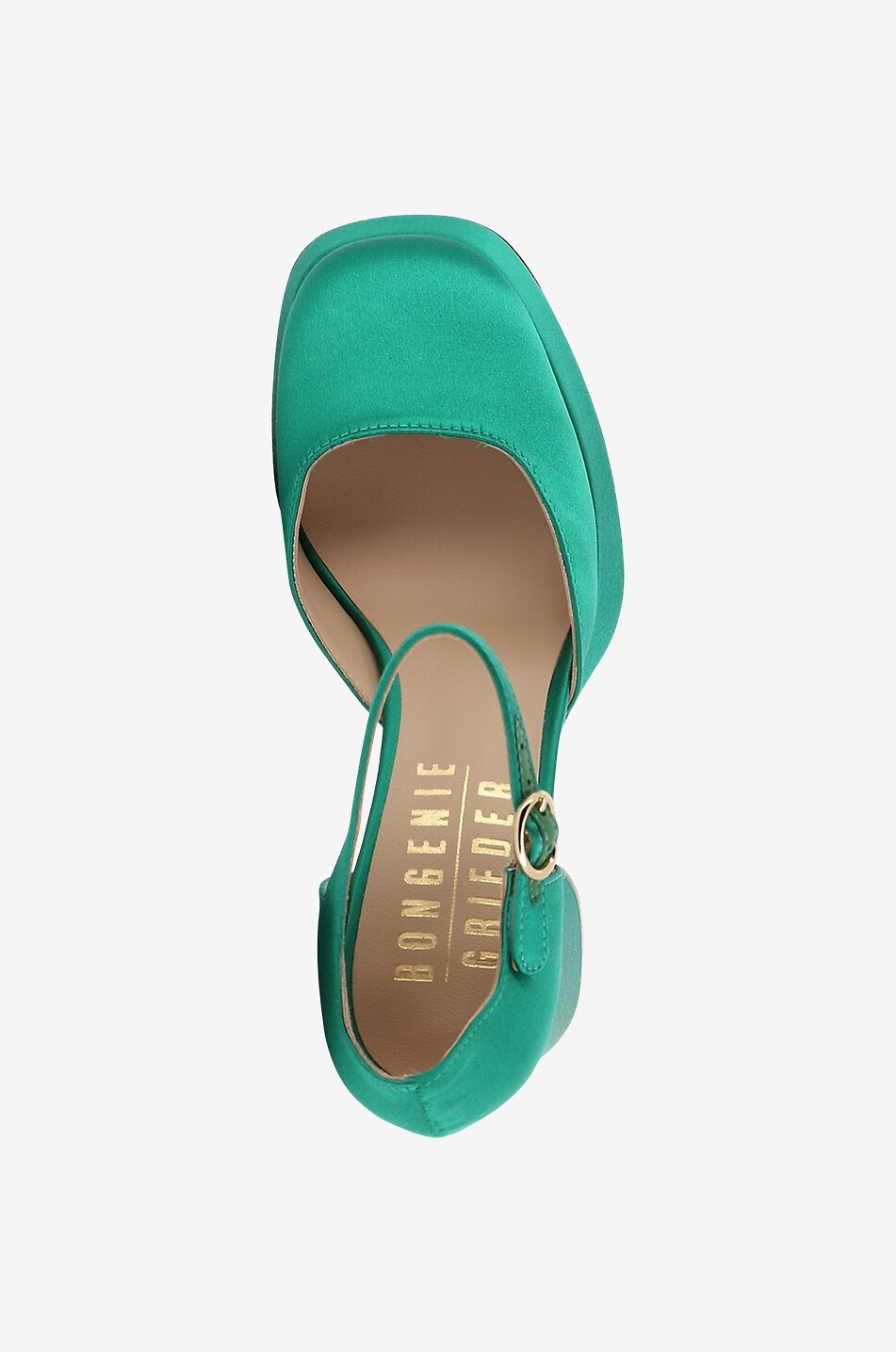 BONGENIE Riemchen-Plateau-Pumps aus Satin Mira 105 Damen GRÜN 5