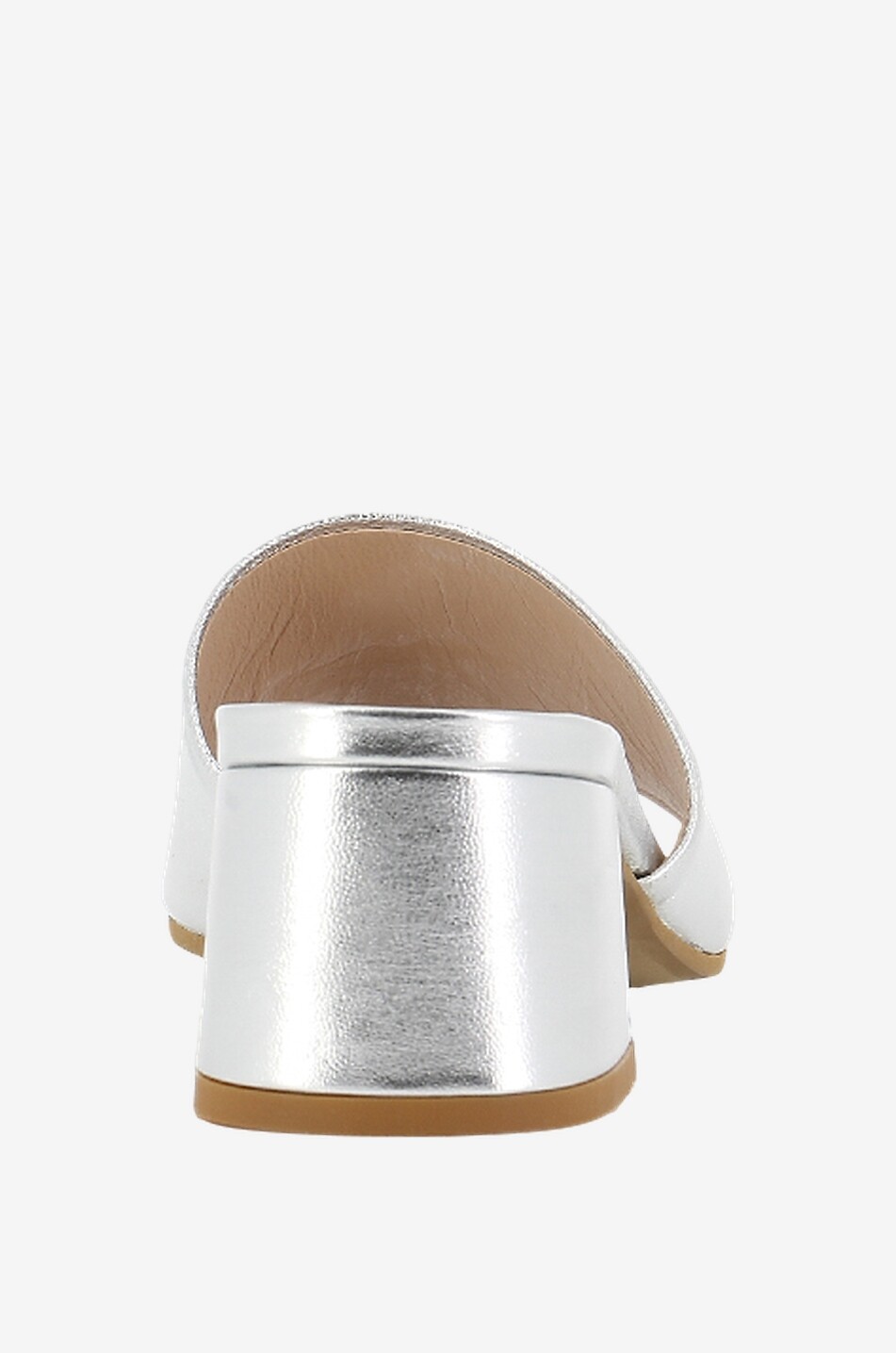 Pantoletten aus Metallic-Leder mit Blockabsatz Connys 50
