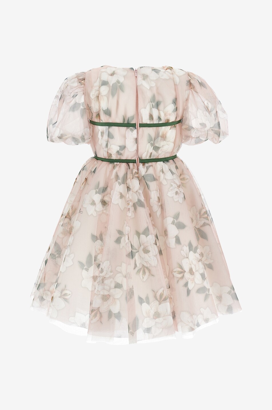Mädchen-Kleid mit Puffärmeln und Blütenprint