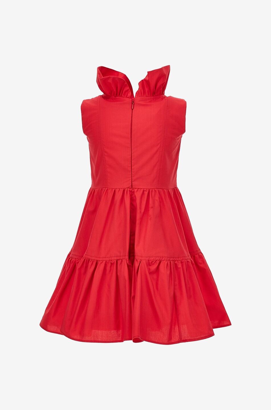 Ärmelloses Stufenvolant-Mädchenkleid