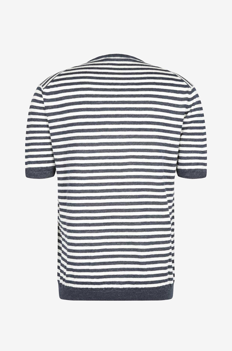 MAURIZIO BALDASSARI Gestreiftes kurzärmeliges T-Shirt aus Leinen Herren DUNKELBLAU 2