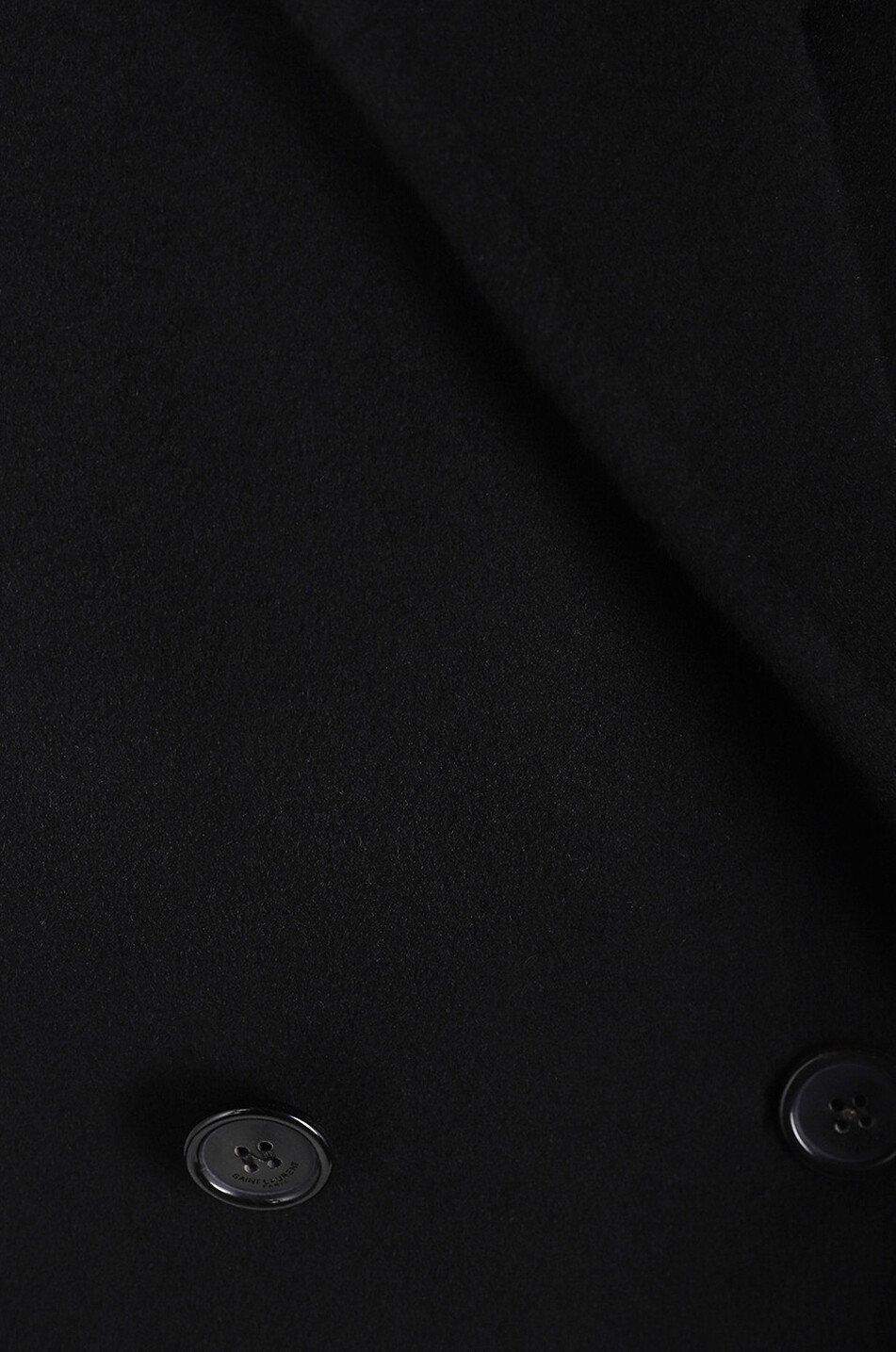 SAINT LAURENT PARIS Zweireihiger Kurzmantel aus Wolle Damen SCHWARZ 3