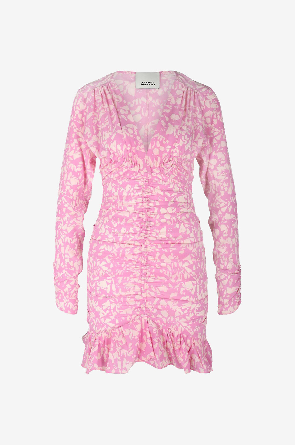 ISABEL MARANT Mini robe froncée en soie Lara Femme ROSE 1