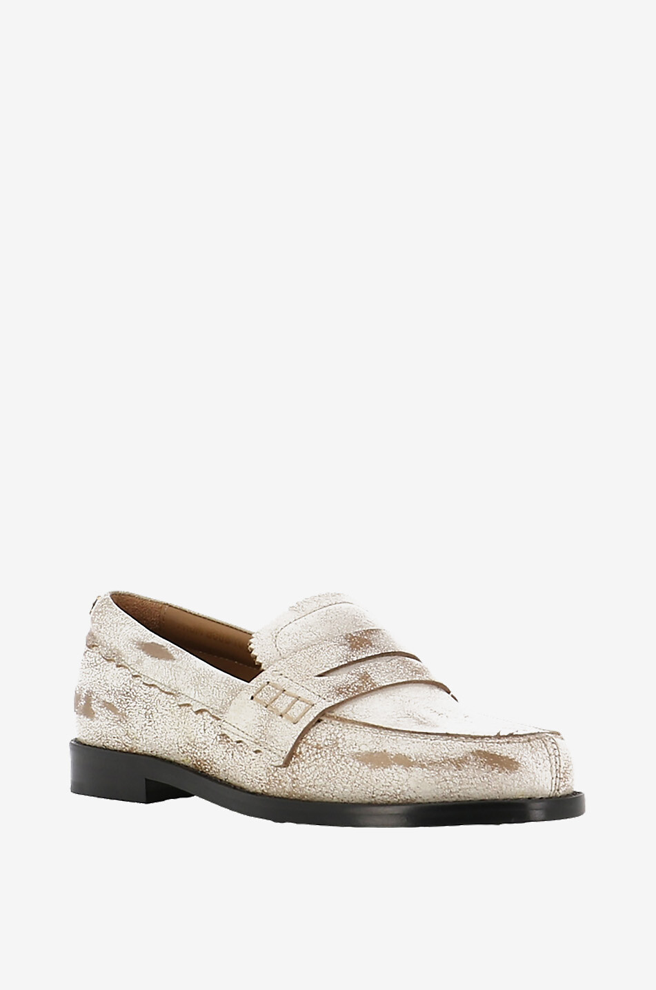 GOLDEN GOOSE Jerry distressed leather loafers Women WHITE 1