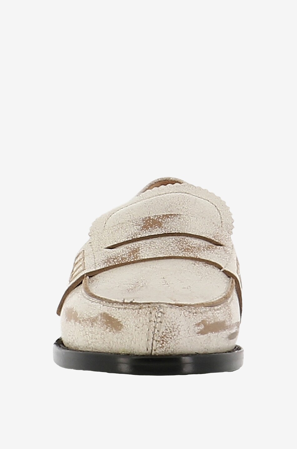 GOLDEN GOOSE Jerry distressed leather loafers Women WHITE 2