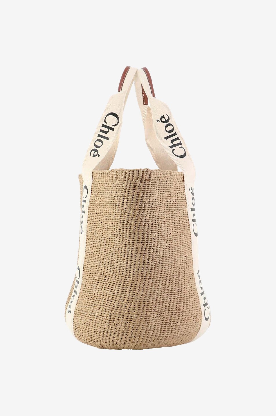 CHLOE Handgeflochtener Korb Woddy Large Damen WEISS 4