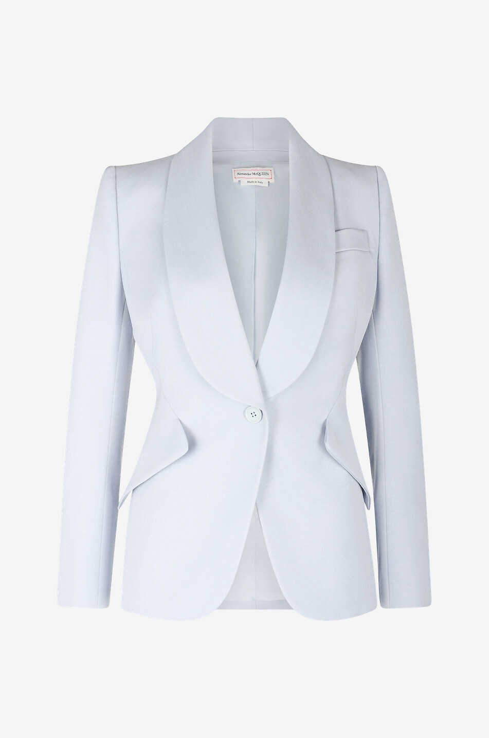 Peak Shoulder cinched wool blazer