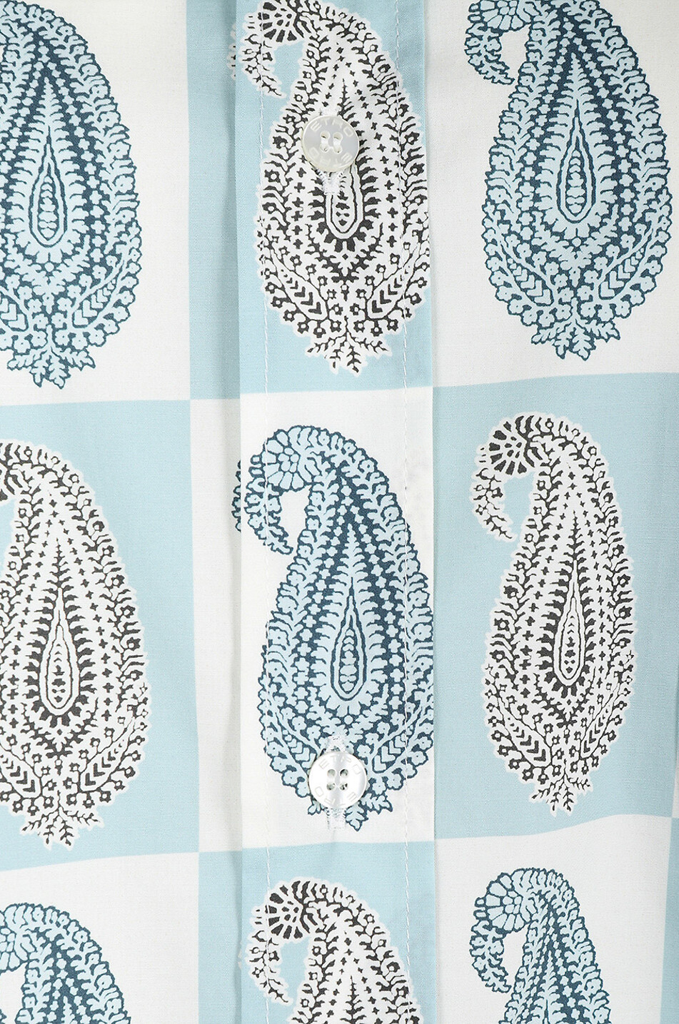 Oversize-Hemd mit Print Paisley Checkerboard