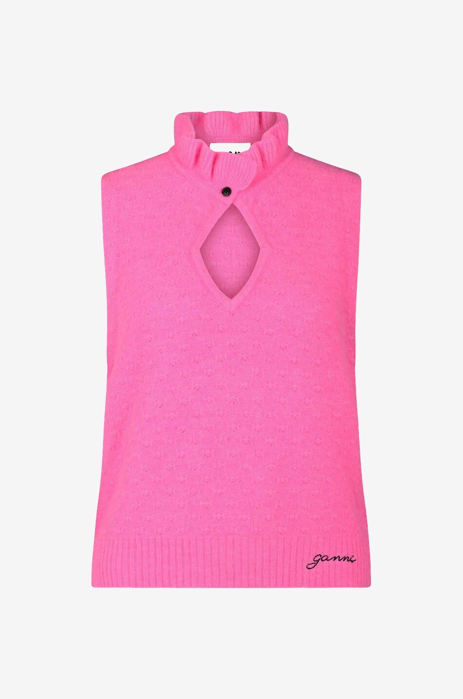 Ruffle collar wool blend slipover