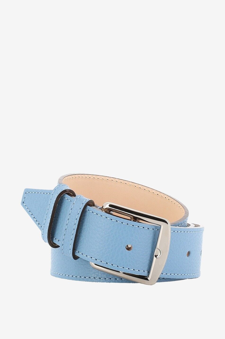 BERTHILLE Grained leather belt Women LIGHT BLUE 1