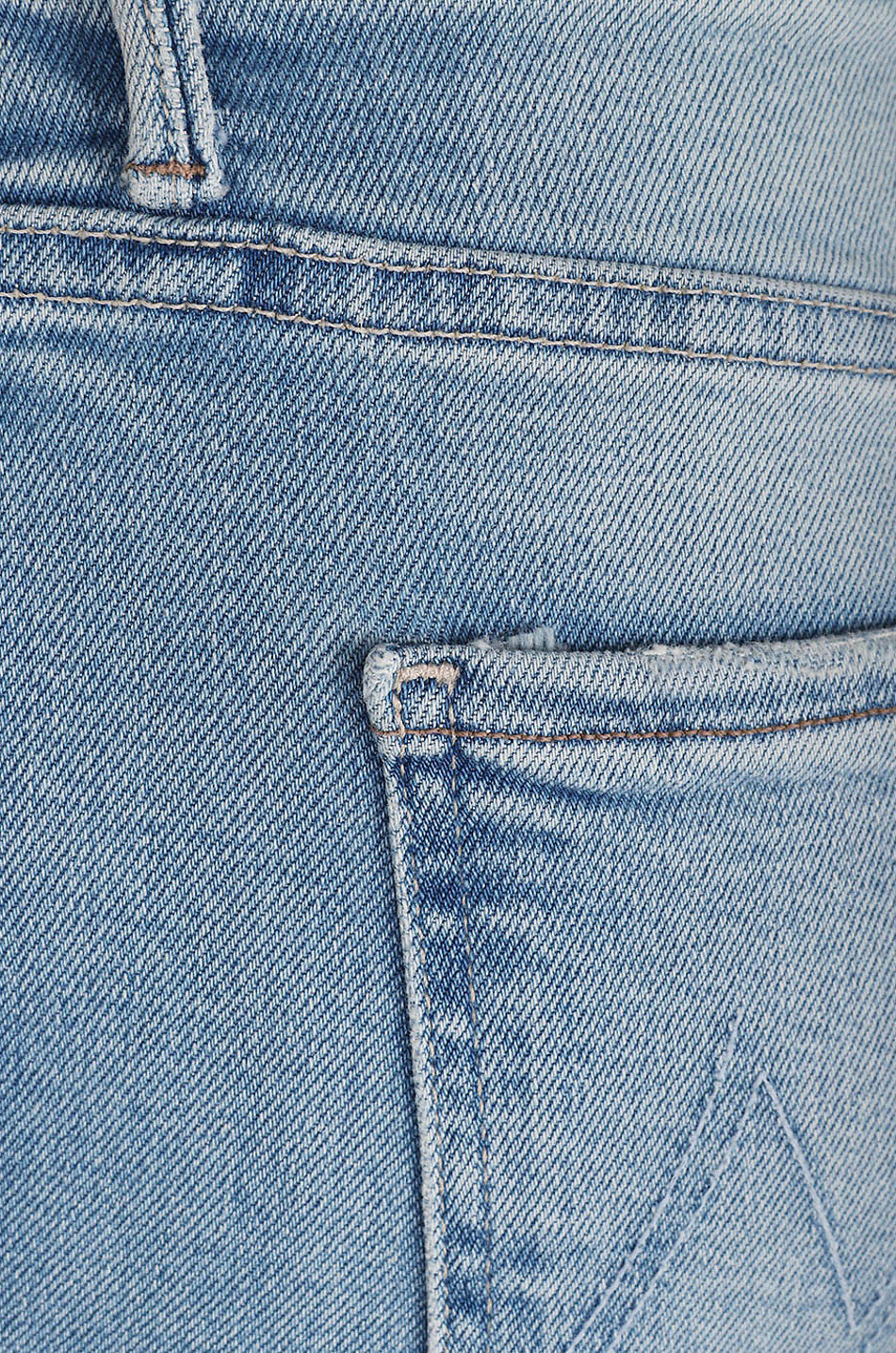 MOTHER Jean bootcut en coton The Weekender Fray Femme BLEU CLAIR 8