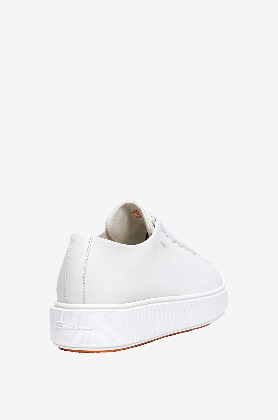 SANTONI Niedrige Schnürsneakers aus Glatt- und Metallicleder Damen WEISS 6