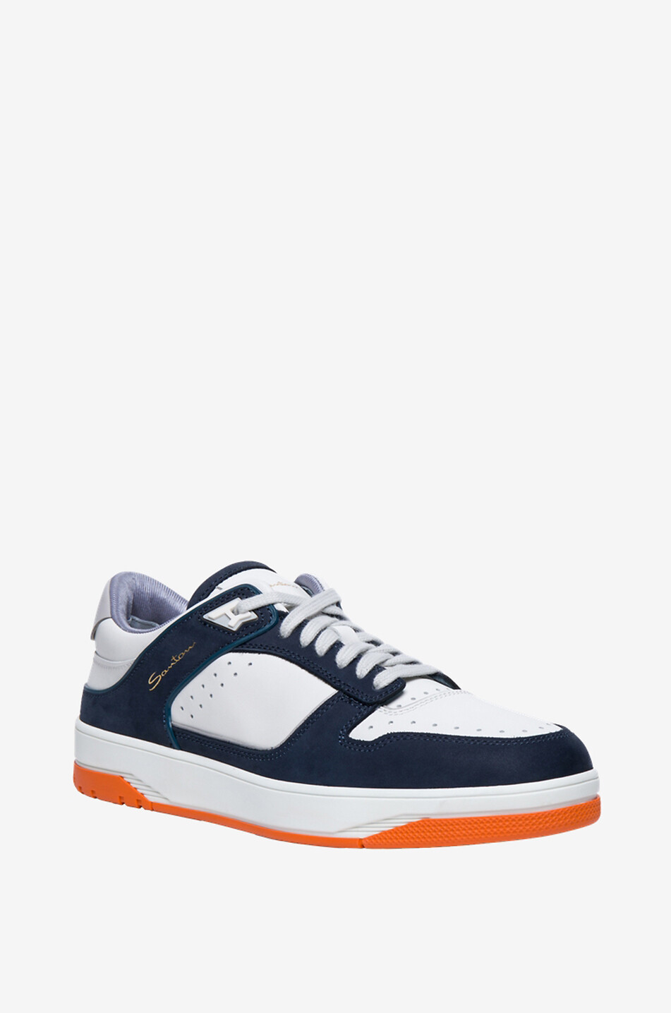 Tricolour low-top leather sneakers