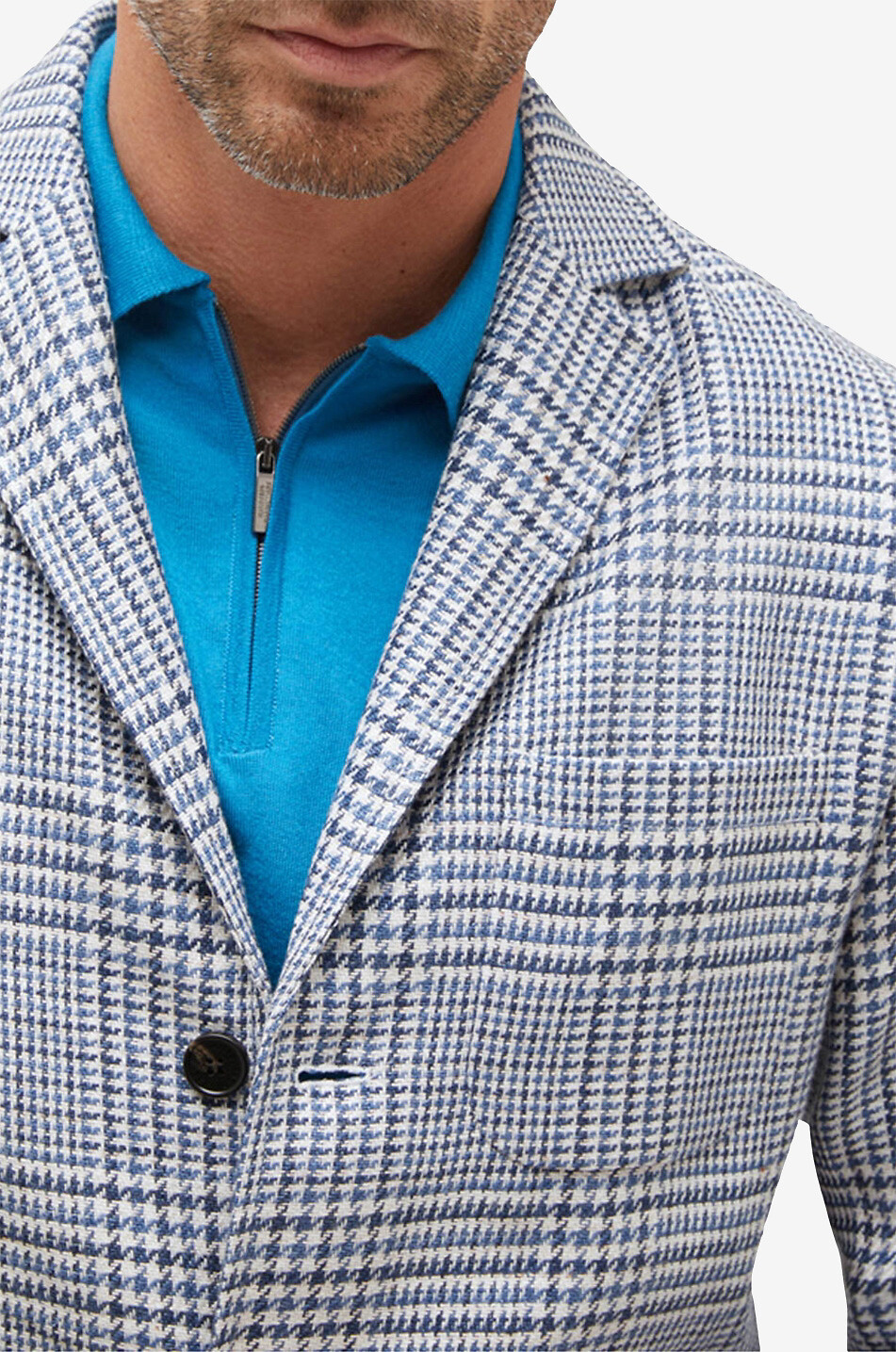 Linen and cotton checked balzer