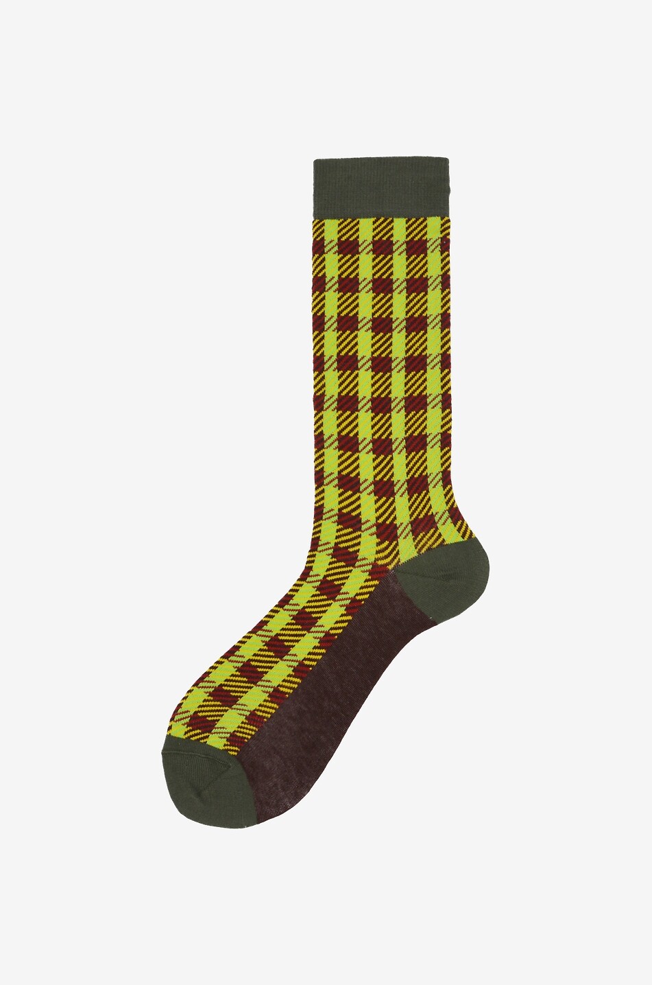 ALTO MILANO Kurze karierte Baumwollsocken Ivern Herren DUNKELROT 1