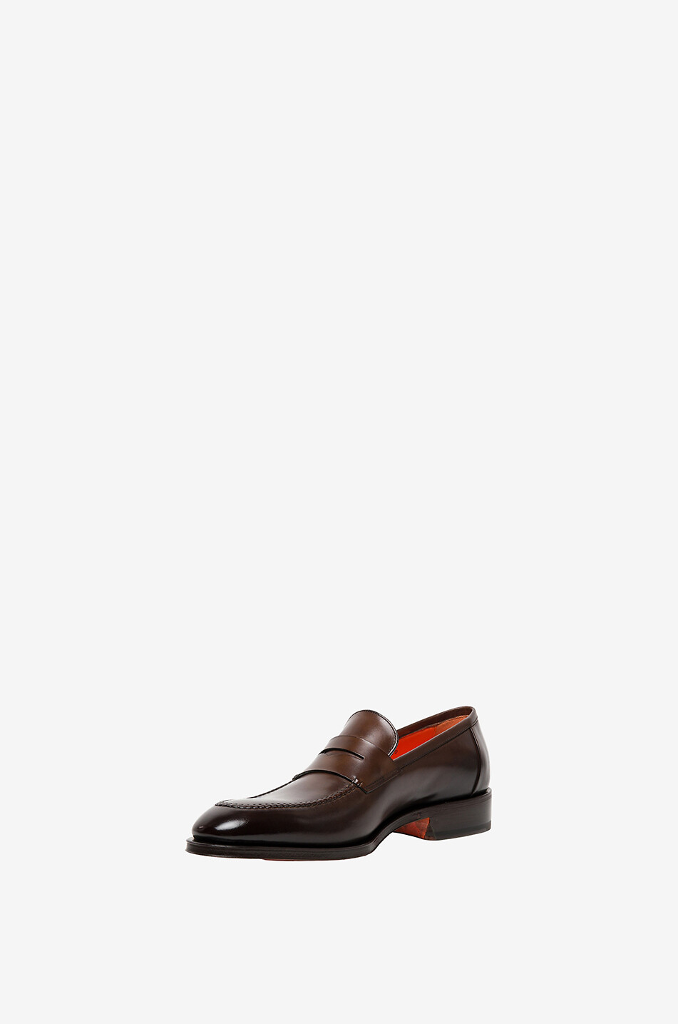 SANTONI Mocassins en cuir brillant Homme MARRON MOYEN 3