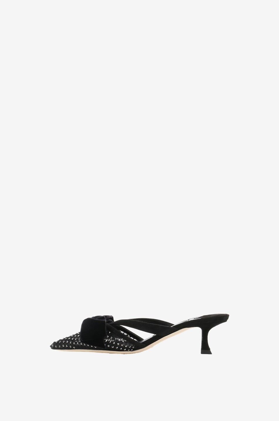 JIMMY CHOO Flaca 50 heeled crystal mesh mules Women BLACK 3